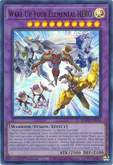 Wake Up Your Elemental HERO (MAZE-EN014) - 1st Edition