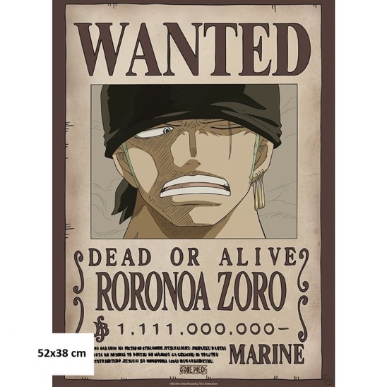 Αφίσα Wanted Zoro 1.1B Beli (52x38)