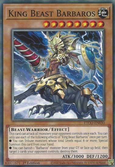 King Beast Barbaros (ETCO-EN030) - 1st Edition