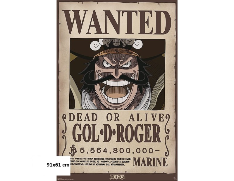 Αφίσα Wanted Gol D. Roger 5.5B Beli (91.5x61 cm)