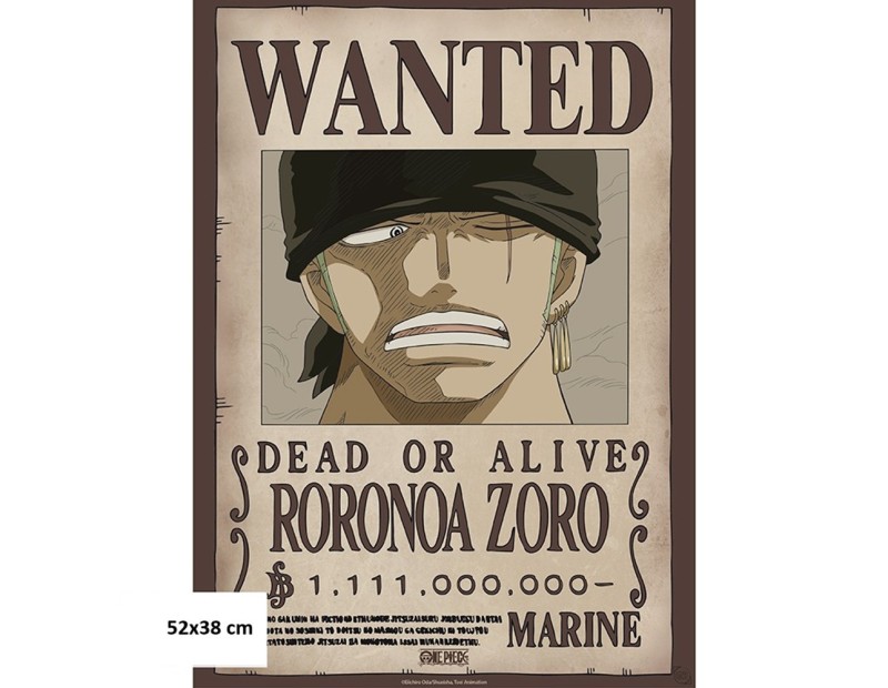 Αφίσα Wanted Zoro 1.1B Beli (52x38)